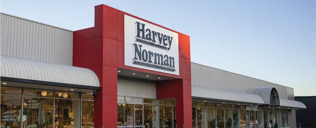 a photograph of a storefront of a storefront with a sign that says harvey norman norman norman